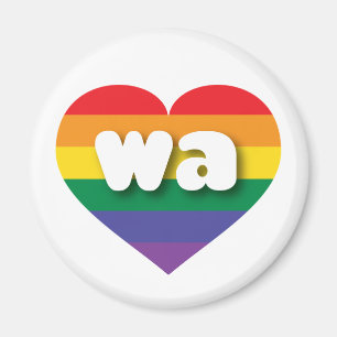I Love Washington State Rainbow Heart Magnet