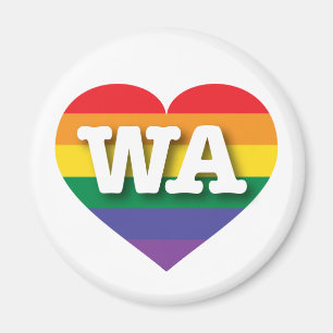 I Love Washington State Rainbow Heart Magnet