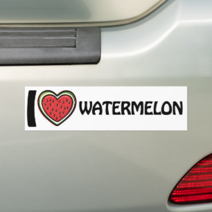 I love Watermelon Bumper Sticker