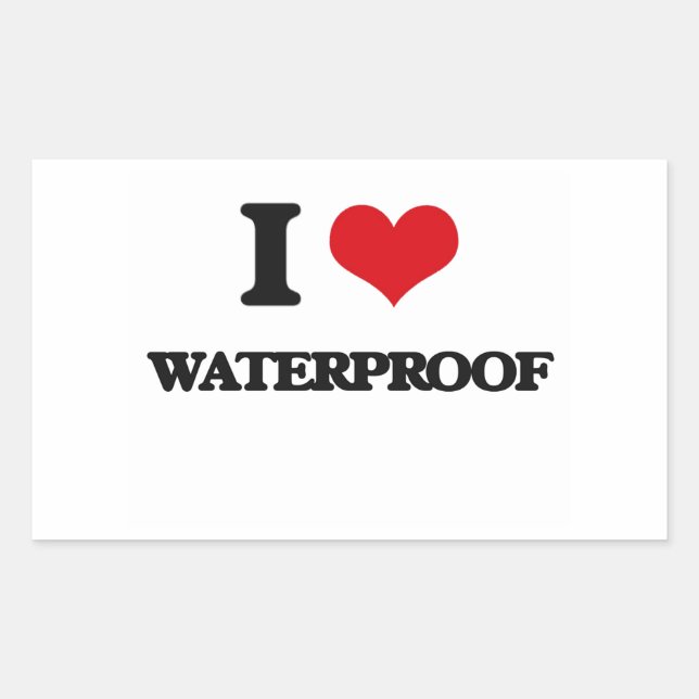 I love Waterproof Rectangular Sticker (Front)