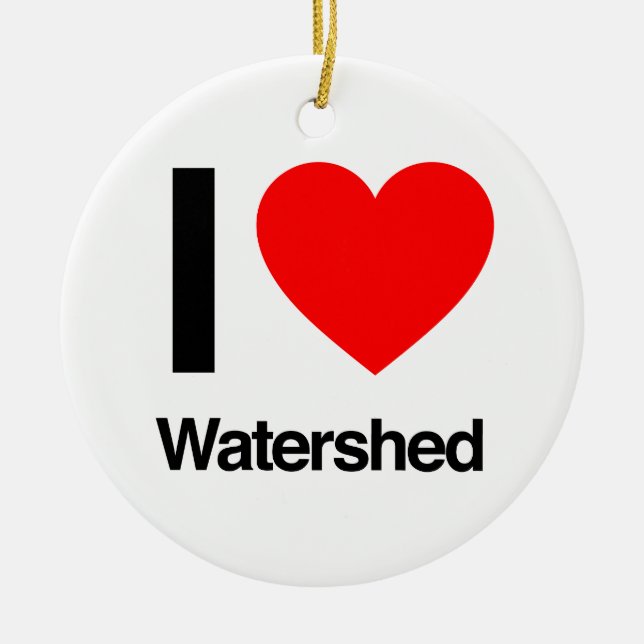 i love watershed ceramic tree decoration (Front)