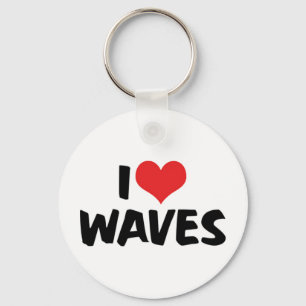 I Love Waves Keychain