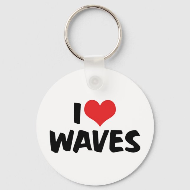 I Love Waves Keychain (Front)