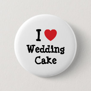 I love Wedding Cake heart T-Shirt 6 Cm Round Badge