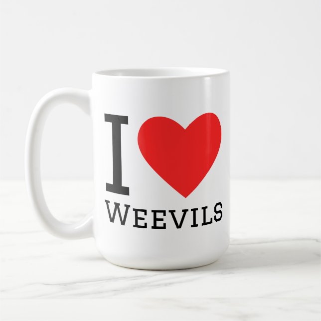 I love weevils coffee mug (Left)