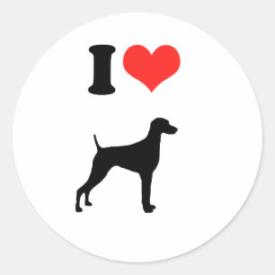 I Love Weimaraners Classic Round Sticker