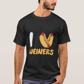 I Love Weiners Frank Sausage Bun Funny Hotdogs Lov T-Shirt
