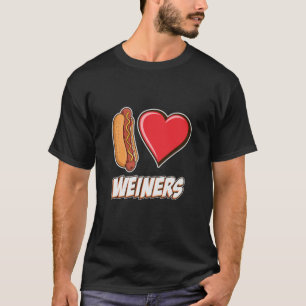I Love Weiners Hotdog Lovers Puppy Heart Funny T-Shirt