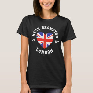 I Love WEST BROMPTON London Heart Flag Badge T-Shirt