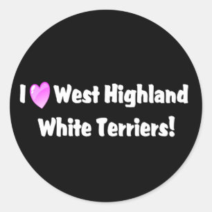 I Love West Highland Whites Westies Classic Round Sticker