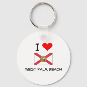 I Love WEST PALM BEACH Florida Key Ring