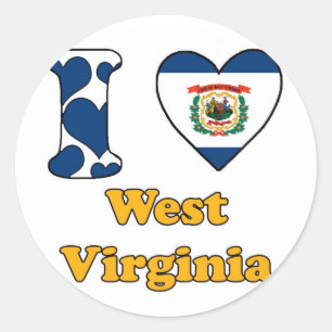 I love West Virginia Classic Round Sticker