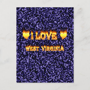 I love west virginia fire and flames postcard