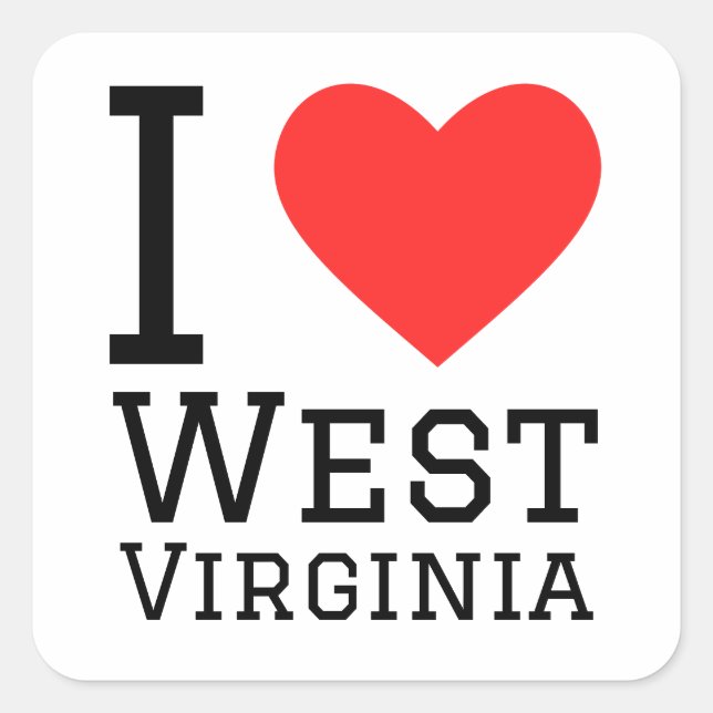 I love West Virginia  Square Sticker (Front)