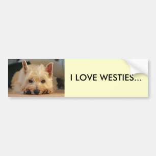 I LOVE WESTIES CAR BUMPER STICKER