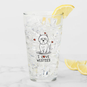 I Love Westies - West Highland White Terriers Cute Glass