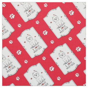 I Love Westies - West Highland White Terriers Fabric