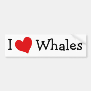 I Love Whales Bumper Sticker