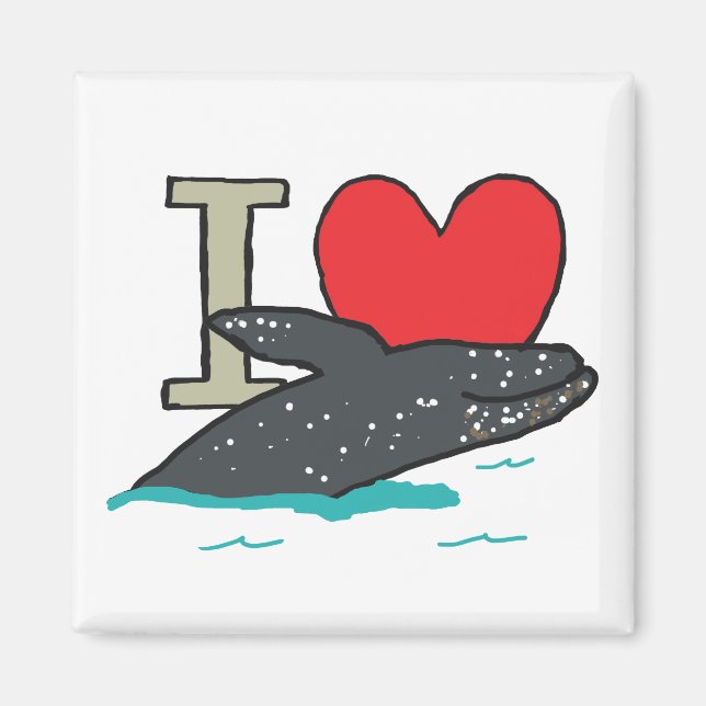 I Love Whales Magnet (Front)