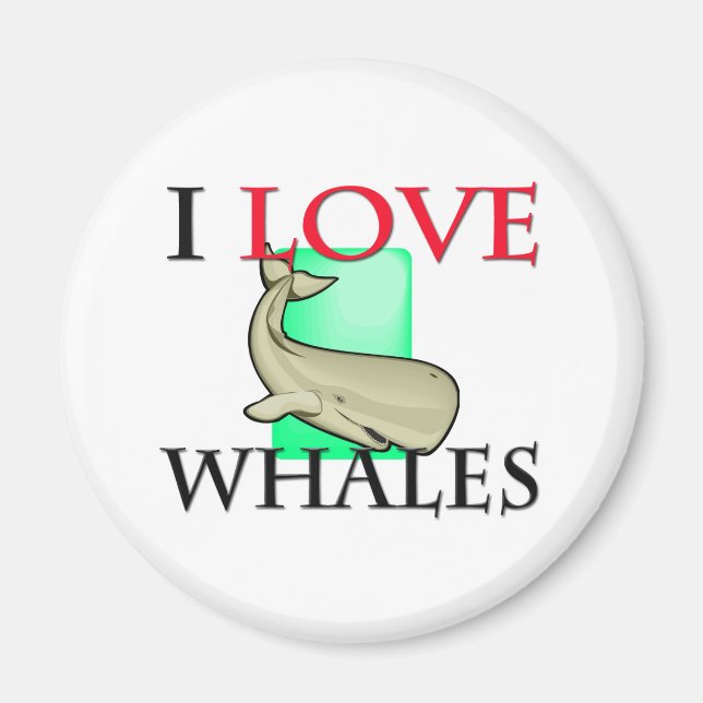 I Love Whales Magnet (Front)