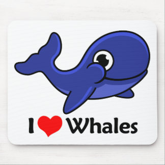 I Love Whales Mouse Pad