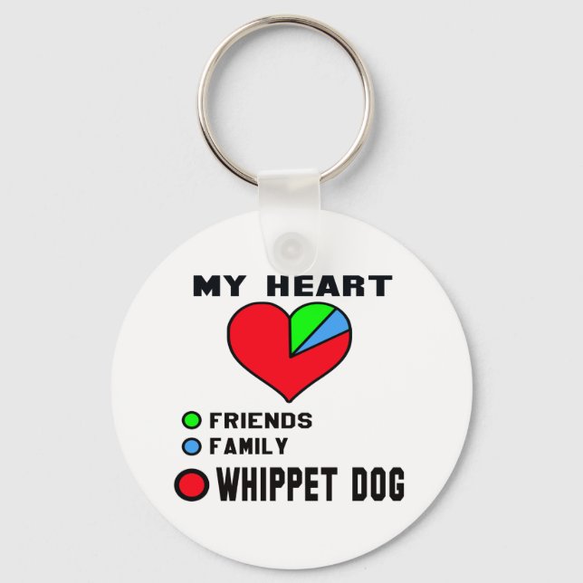 I love Whippet. Key Ring (Front)