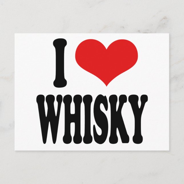 I Love Whisky Postcard (Front)