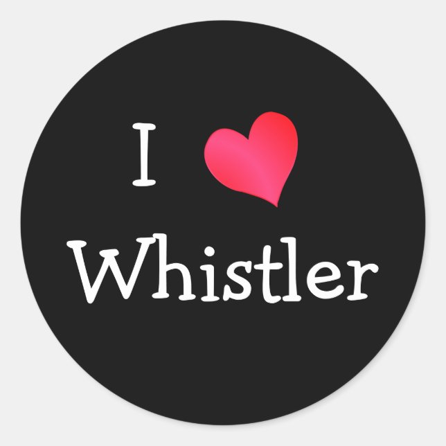 I Love Whistler Classic Round Sticker (Front)