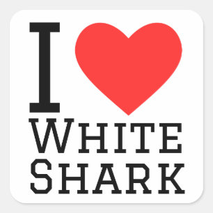 I love white shark square sticker