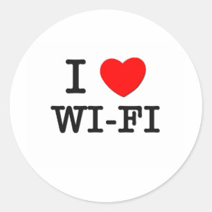 I Love Wi-Fi Classic Round Sticker