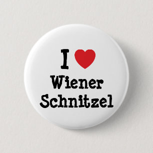 I love Wiener Schnitzel heart T-Shirt 6 Cm Round Badge