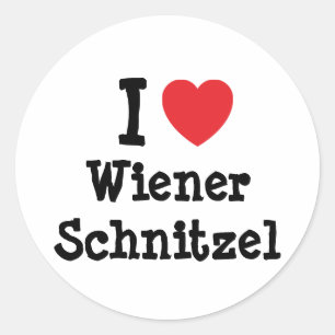 I love Wiener Schnitzel heart T-Shirt Classic Round Sticker