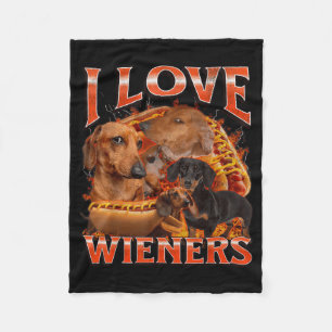 I Love Wieners Funny Offensive Dachshund Bootleg G Fleece Blanket