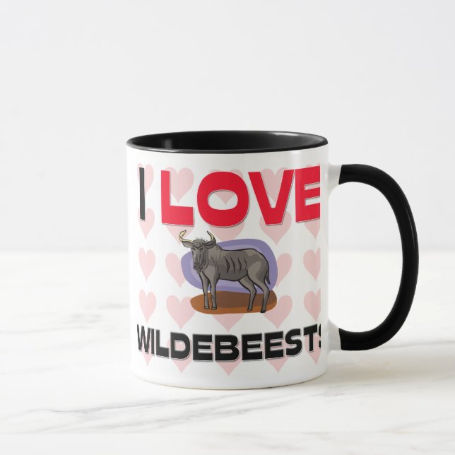 I Love Wildebeests Mug (Right)