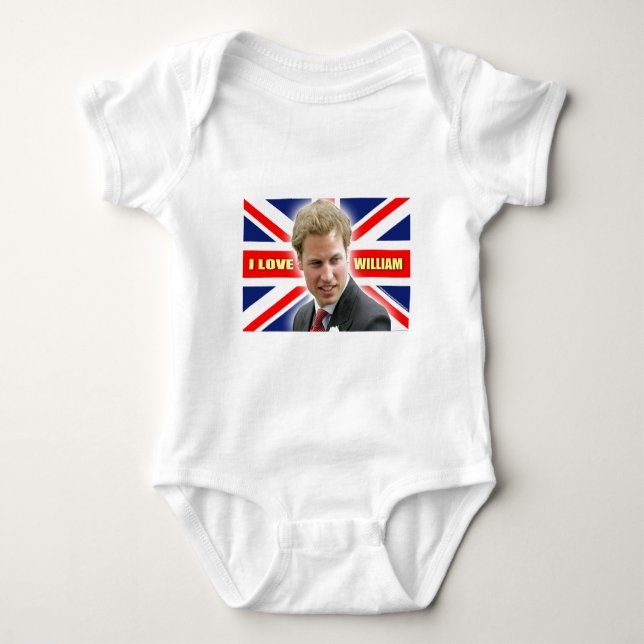 I Love William Baby Bodysuit (Front)