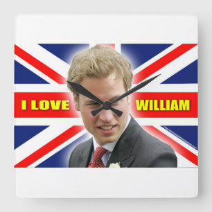 I Love William Square Wall Clock