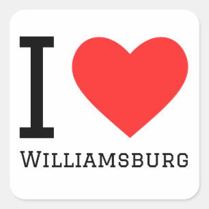 I love Williamsburg Square Sticker