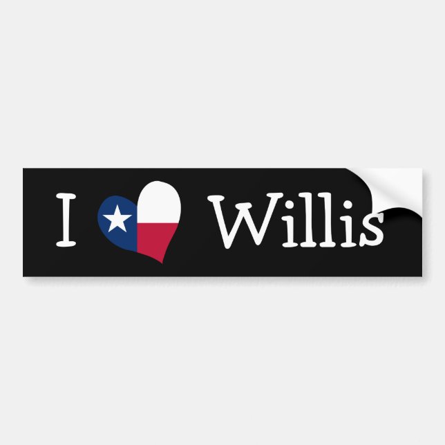 I Love Willis Bumper Sticker (Front)