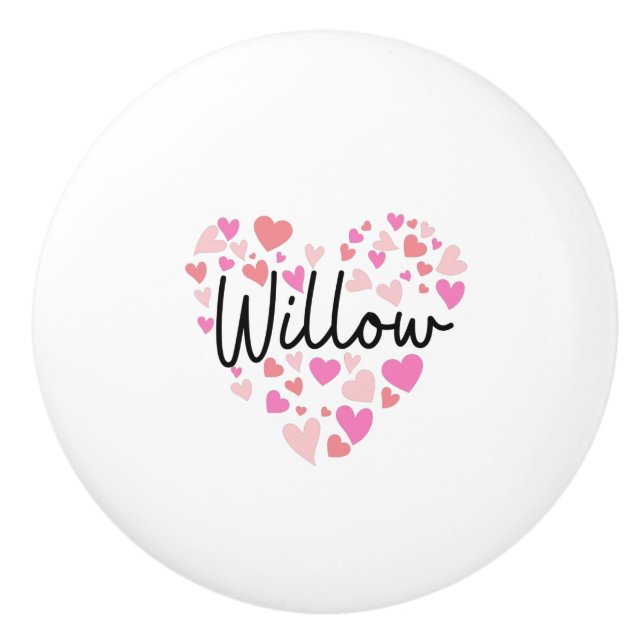 I love Willow Ceramic Knob (Front)
