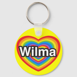 I love Wilma. I love you Wilma. Heart Key Ring