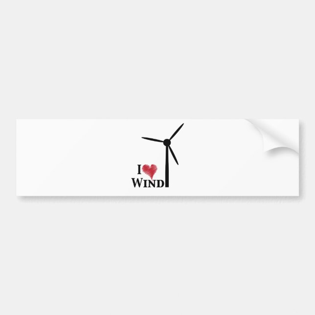 i love wind energy bumper sticker (Front)