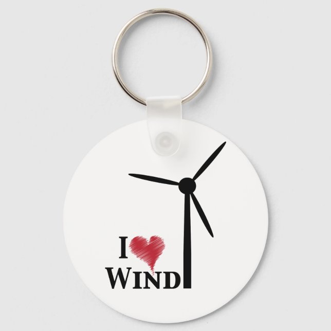 i love wind energy key ring (Front)