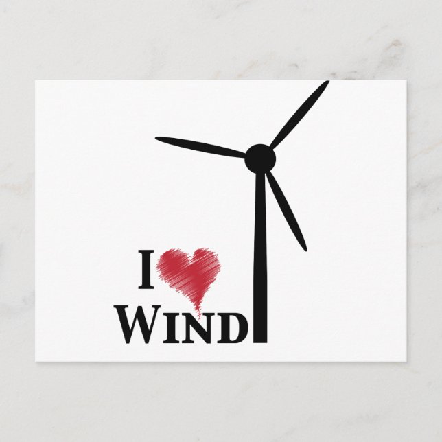 i love wind energy postcard (Front)