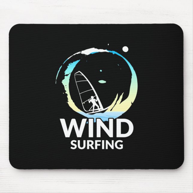 I Love Windsurfing Mouse Pad (Front)