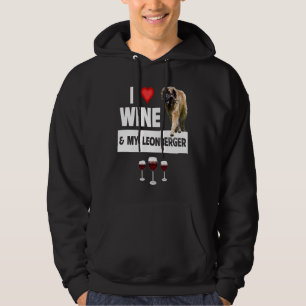 I Love Wine and My Leonberger German Dog Mom Dad D Hoodie