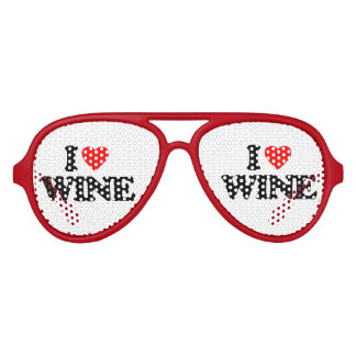 I LOVE WINE AVIATOR SUNGLASSES