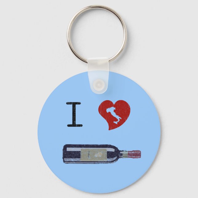 I Love Wine Key Ring (Front)