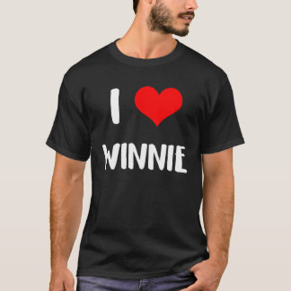 I love WINNIE  valentine guy heart Anniversary 6 T-Shirt