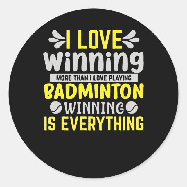 I love Winning Classic Round Sticker (Front)