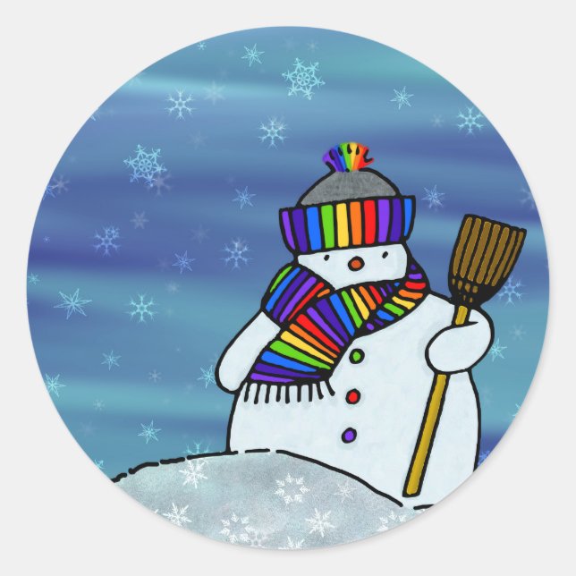 I love winter! classic round sticker (Front)
